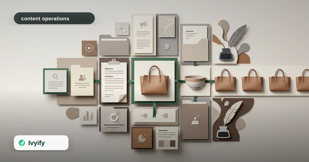 Editorial ecommerce illustration for How to Build a Scalable Ecommerce Content Brief Template for Consistent Production