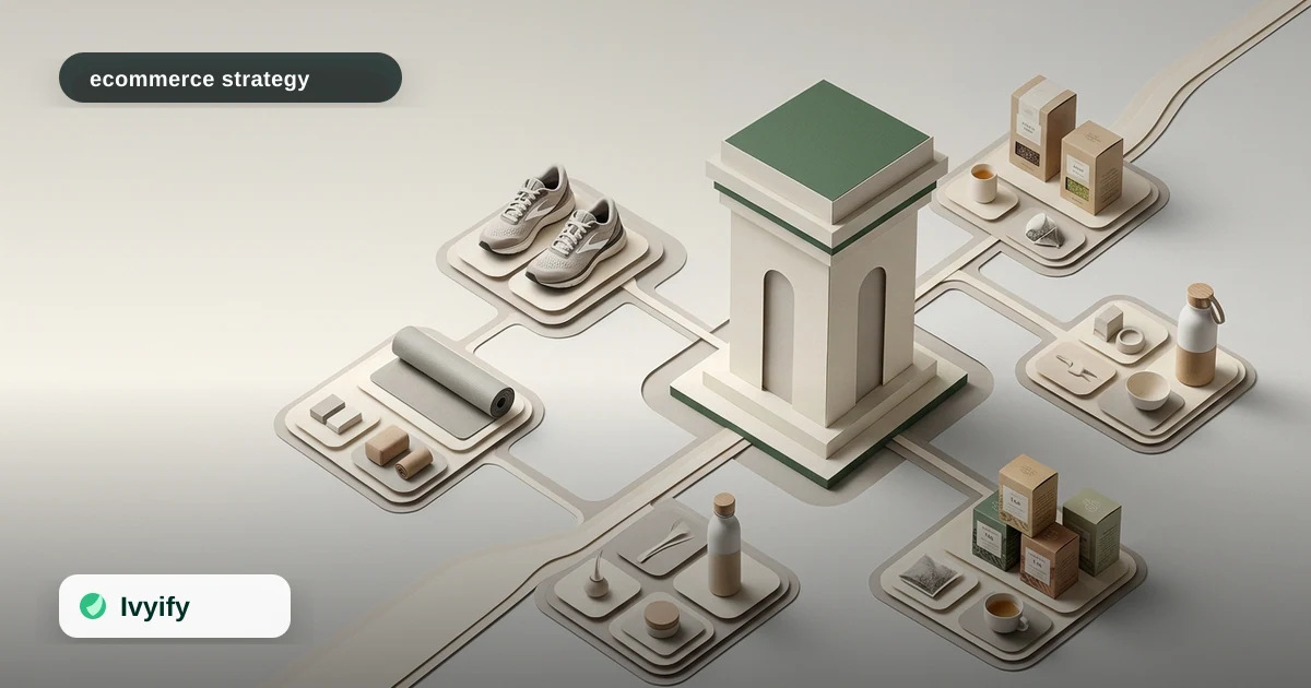 Editorial ecommerce illustration for How to Build an Ecommerce Content Hub Strategy for Topical Authority