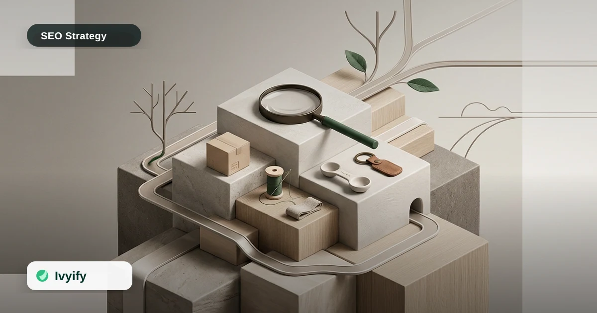 Editorial ecommerce illustration for How to Build an Ecommerce Glossary Strategy to Drive Topical Authority