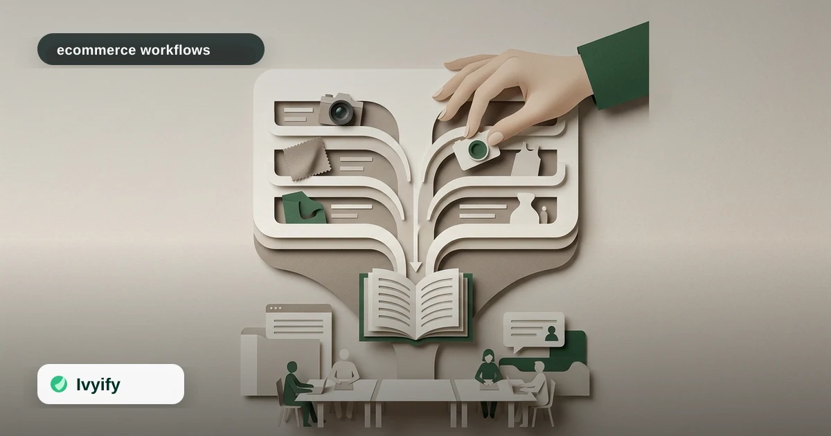 Editorial ecommerce illustration for How to Design an Internal Content Intake Process for Scaling Ecommerce Brands